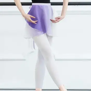 Adulți Gimnastica Balerina Formare Dans Costume Dantela-up Gradient Șifon Fusta Folie Femei Dans Balet Tutu Fusta Asimetrica