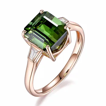 18k crescut de culoare de aur pătrat cristal verde smarald, pietre semipretioase inele pentru femei bijuterii bague bijoux concis moda inel de cadouri noi