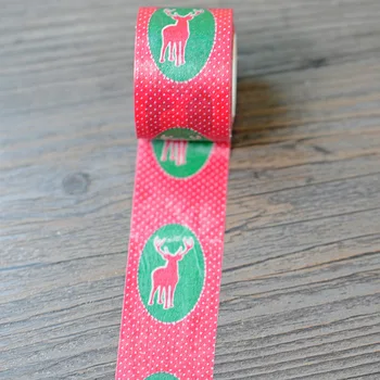 Transport gratuit Frumos 30mm*10m washi bandă de hârtie/fundal roșu cerb în verde oglindă mascare japonia washi tape