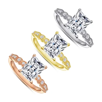 Noul Europene și Americane S925 argint personalitate de moda aur a crescut 5A zircon inel doamnelor senior inel cu diamant
