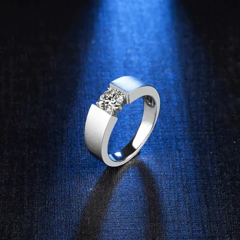 BOEYCJR Argint 925 1ct F Culoare Moissanite VVS1 Logodna Nunta Inel cu Diamante Pentru Bărbați