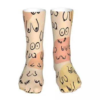 La Mijlocul Secolului Sânii Model De Ciorap Șosete Bărbați Femei Poliester Ciorapi Personalizate Funny