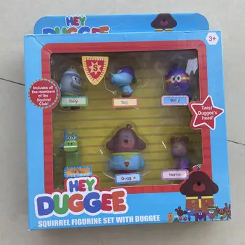 Mulțime de 6Pcs Hei-Duggee și Prietenii Betty Tag Pirat Duggee figurina Tort Fân Decorare Jucării Baiat Cadou de Crăciun