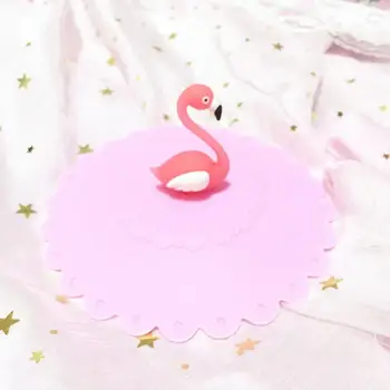 Silicon Cupa Acoperă Cu Apă Potabilă Ceașcă Capac Drăguț Flamingo Praf Ceașcă De Sigiliu Capac Cana Sigilii Cani De Sticla Capac Bagheta Reutilizabile