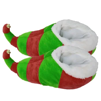 Papuci De Elf De Crăciun De Pluș Warmsoft Winterhouse De Vacanță Confortabilă Cu Blană În Interior Accesorii Non Pantofi De Costum Joc De Rol