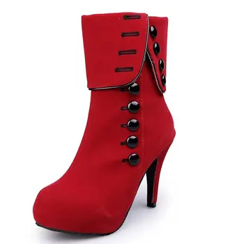 2021Women Cizme Tocuri Înalte de Moda Pantofi Roșii Femeie Platforma Turma Catarama Cizme de Iarna pentru Femei Pantofi pentru Femeie Botas