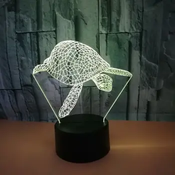Led Lumina de Noapte Animal 3D Iluzie Lampa de Masa Testoasa de Lumină pentru Copii Decorare Dormitor Veioza Lampa de Noapte cu Senzor Tactil