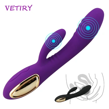 VETIRY G Spot Vibrator Rabbit Vibrator Dual Vibration Silicon rezistent la apa Vagin, Clitoris Masaj Jucarii Sexuale Pentru Femei