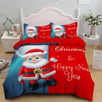 Moș Crăciun Model de Textile Acasă de Anul Nou Set de lenjerie de Pat de Dormit 2/3pcs Carpetă Acopere set Cu fata de Perna cadouri de Crăciun pentru copii