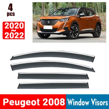 PENTRU Peugeot 2008 2020-2022 Fereastra Viziere de Ploaie Garda Windows husa de Ploaie Deflector Tent Scut de Aerisire Garda Umbra Acoperi Tapiterie