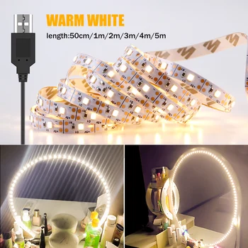 USB Oglindă de Machiaj Benzi Lampă cu LED-uri Nu Impermeabil Bandă 12V Oglindă de Machiaj Lumină 0.5 1 2 3 4 5 Baie Masă de toaletă de Iluminat