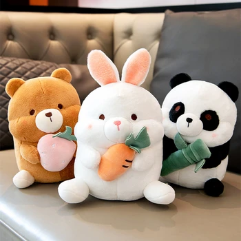23cm Iepuras Drăguț Panda Jucărie de Pluș Umplute Animale Minunate cu Blană de Iepure, Rață Papusa Potoli setea Plushies Cadouri Pentru Ziua Copilului Fata