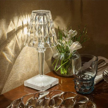Cristal de Diamant Lampă de Masă USB Acrilice Decorative, Lămpi de Birou, Dormitor, Noptiera Bara de Cristal, Corpuri de Iluminat Cadou Lumina de Noapte