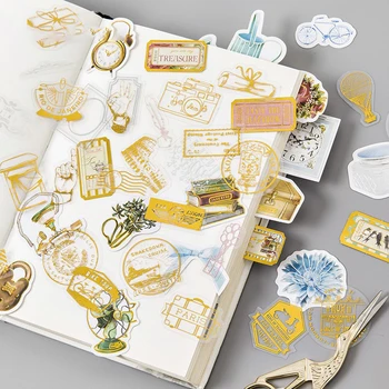 44pcs argint aur a crescut bilet design Retro autocolant ca Cadou Tag-ul cadou de Crăciun de Decorare scrapbooking DIY Autocolant