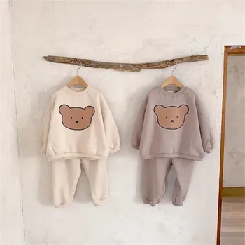 2022 Primăvara anului Nou Copil Seturi de Îmbrăcăminte pentru Fete Baieti Tricou cu Pantaloni Costume Capul de Urs pentru Copii 2 Bucata Set Tinuta