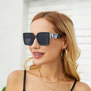 Retro Supradimensionate Pătrat Gradient de Lentile de ochelari de Soare pentru Femei Brand de Lux de Designer de Moda Mare Cadru Ochelari de Oameni în aer liber Oculos UV400