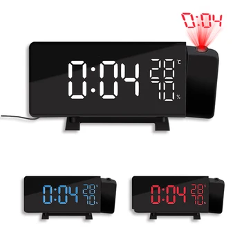 Noua Creatie CONDUS de Proiectie Ceas cu Alarmă Digital Radio Snooze Timer Temperatură LED Display Radio FM Trei Culori Ceas