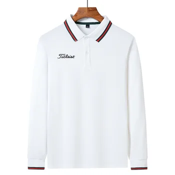 2022 Primavara Toamna Golf Tricou Polo Barbati cu Mâneci Lungi Guler T-Shirt Potrivire Respirabil de Înaltă Calitate de Îmbrăcăminte