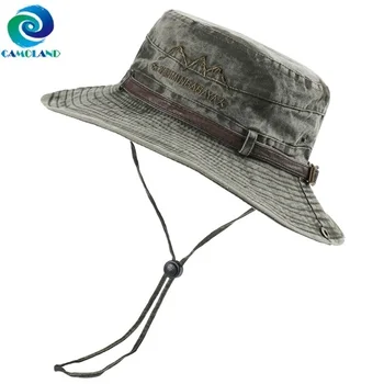 CAMOLAND Femei din Bumbac Găleată Pălării de Vară Protectie UV Palarie de Soare de sex Masculin în aer liber, Drumeții, Pescuit Capac de Spălat Panama Beach Capace