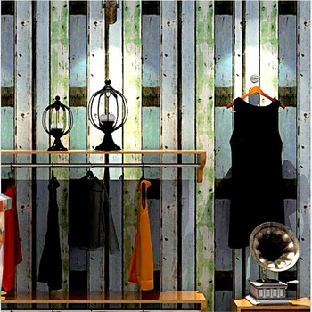 beibehang Lemn de moda, magazin de îmbrăcăminte pentru femei cereale lemn fundal retro de epocă tapet de epocă imitație de lemn de culoare de perete