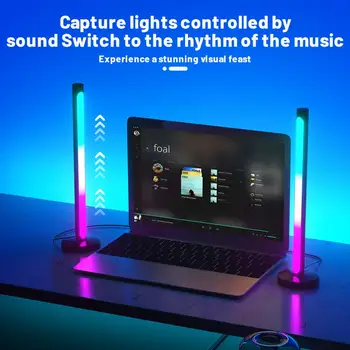 2 BUC/Pachet de Voce Controlat LED-uri Desktop Atmosferă de Lumină Inteligent LED RGB Lumina Baruri de Muzică Digitală LED-uri Ambientale Lumini de Noapte