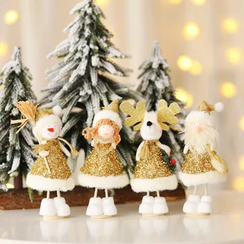 Decoratiuni de craciun păpuși ornamente păpuși student cadouri și meșteșuguri în picioare, bătrânul om de zăpadă înger, stea de craciun
