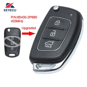 KEYECU de Înlocuire Actualizat Flip Telecomanda Auto breloc 3 Butonul de 433MHz ID46 pentru KIA Sorento 2011-2012 P/N: 95430-2P660