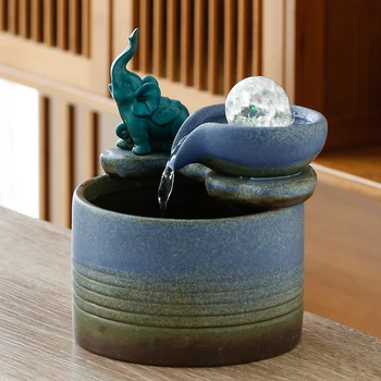 Interioară Mică Fântână Noroc Feng Shui Birou Camera De Zi Ornamente Ceramice Fântâni Acasă Decor Peisaj De Apă Ambarcațiuni