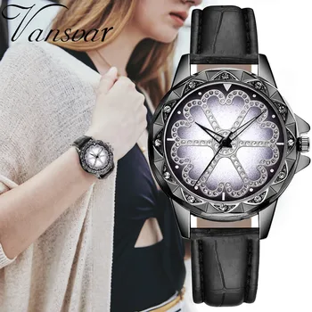 Femei de moda Stras Ceasuri Doamnelor Cadran Analog Cuarț Ceas de mână NEGRU Curea de Ceas Rochie Cadou Relojes Para Mujer #L
