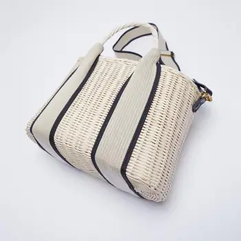 2021 doamnelor geantă de mână de design de răchită împletită unul-umăr geanta messenger moda rattan vara plaja paie geanta tote sac