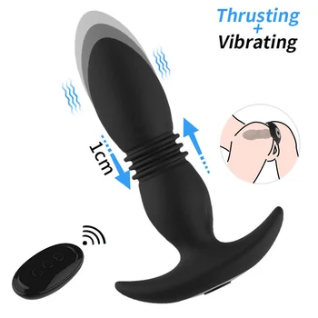 Anal Vibrator Wireless De Control De La Distanță Telescopic Penis Artificial Vibratoare Sex Feminin Prostata Masaj Butt Plug Anal Jucarii Sexuale Pentru Femei