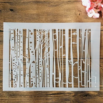 A4 29cm Pădure Copac DIY Stratificare Sabloane Pictura pe Perete Album Relief Gol Înfrumusețarea Imprimare Dantela Conducător