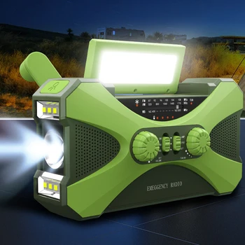 Solar Radio de Urgență cu 10000mAh baterie Reîncărcabilă/USB Power Bank Solar Manivela Radio cu Citirea Lumina 3 LED-uri Modul de Lanterna