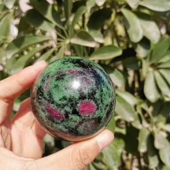 60mm Naturale de Înaltă calitate Ruby Zoisit piatra sfera de cristal reiki de vindecare mingea