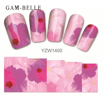 GAM-BELLE 1 Foaie Acoperire Completă Nail Art Sticker floare Floare de Model Unghii Adeziv Împachetări Manichiura Unghii Decor Instrument