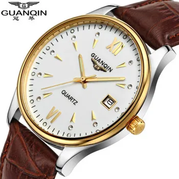 GUANQIN de moda de Lux ceas curea din piele Barbati ceas Brand de Top clasic rochie ceasuri impermeabil bărbați cuarț ceasuri de mana