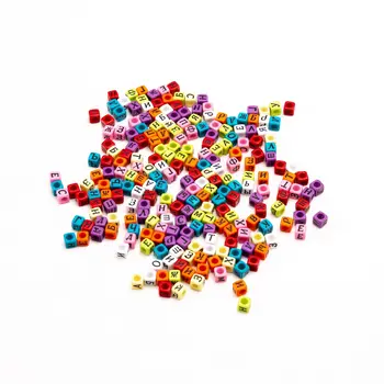 Litere rusești Acrilice Margele Spacer 6*6mm Metru Cub de Plastic se Amestecă Culori Solide bijuterii DIY Brățară cu Mărgele Material 3000buc