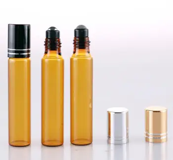 500 X 10ml Amber Roll On Flacon de Sticlă Cu Capac Portabil Maro Ulei Esențial Borcan Recipient cu Ridicata SN229