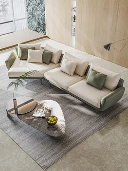 Canapea mare în formă de U în camera de zi în stil Italian de lux de lumină în formă de colț nobil canapea tesatura