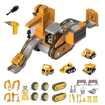 Camion de construcții de Mașini de Jucărie Set pentru Baieti Inginerie Playset cu Macara Excavator și Dumper Lua în Afară de Construcția de Vehicule de Jucărie