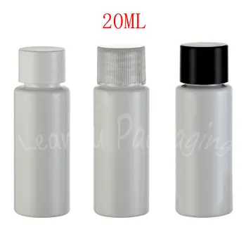 20ML Alb Umăr Plat Sticla de Plastic , 20CC Lotiune / Toner Proba de Ambalaje de Sticlă , Gol Container Cosmetice ( 100 BUC/Lot )