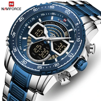 NAVIFORCE Moda Dual Display Bărbați Ceas din Oțel Inoxidabil de Afaceri de Lux Ceasuri Mens Casual Sport Ceasuri Relogio Masculino