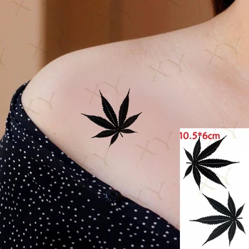 Impermeabil Tatuaj Temporar Autocolant Corp Machiaj Frunze De Arțar Tatuaje Flacără Pătrat Negru Floare Trandafir Art Fals Flash Tatuaj Femei