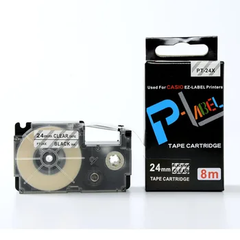 Transport gratuit 10 buc/lot 24mm Black on Clear XR-24X compatibil eticheta casete pentru EZ label printers