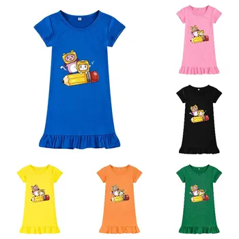 2-9 ani Lankybox Toddler Girls Vara Rochie de Petrecere de Aniversare pentru Copii Costum Printesa pentru Crăciun Fată Copil Drăguț rochie