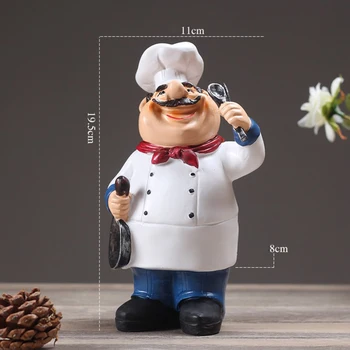 2 buc Rășină Realiste de Bucătărie Chef Statui, Ornamente Bucătărie Restaurant Cafenea Decor