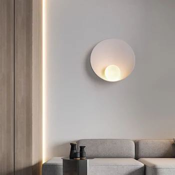 Modern Living Minimalist Fundal lampă de Perete Nordic Creative Dormitor Lampă de Noptieră Alb G9 Coridor Studiu minge de Sticlă de Lampă