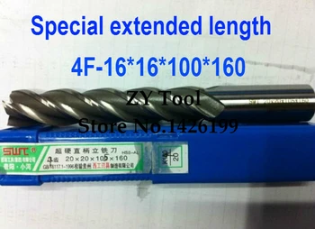 Transport gratuit 1buc 16mm 4 Flaut HSS & Speciale extins lungime de Aluminiu frezei CNC Cutter Bit masini de Frezat scule aschietoare