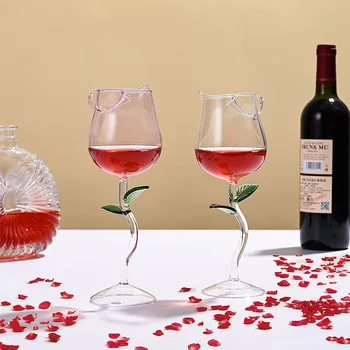Ziua îndrăgostiților Romantic Rose Paharul de Vin de Sticlă Creative Pocalul de Cristal Sampanie Cupa