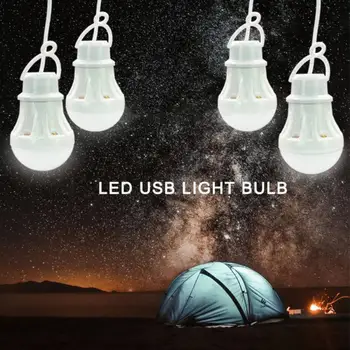 Portabil Bec cu LED-uri USB Lampă de Agățat 3W 5V Camping Lampa de Conservare a Energiei Bec Pentru Piața de Noapte Acasă de Iluminat de Urgență